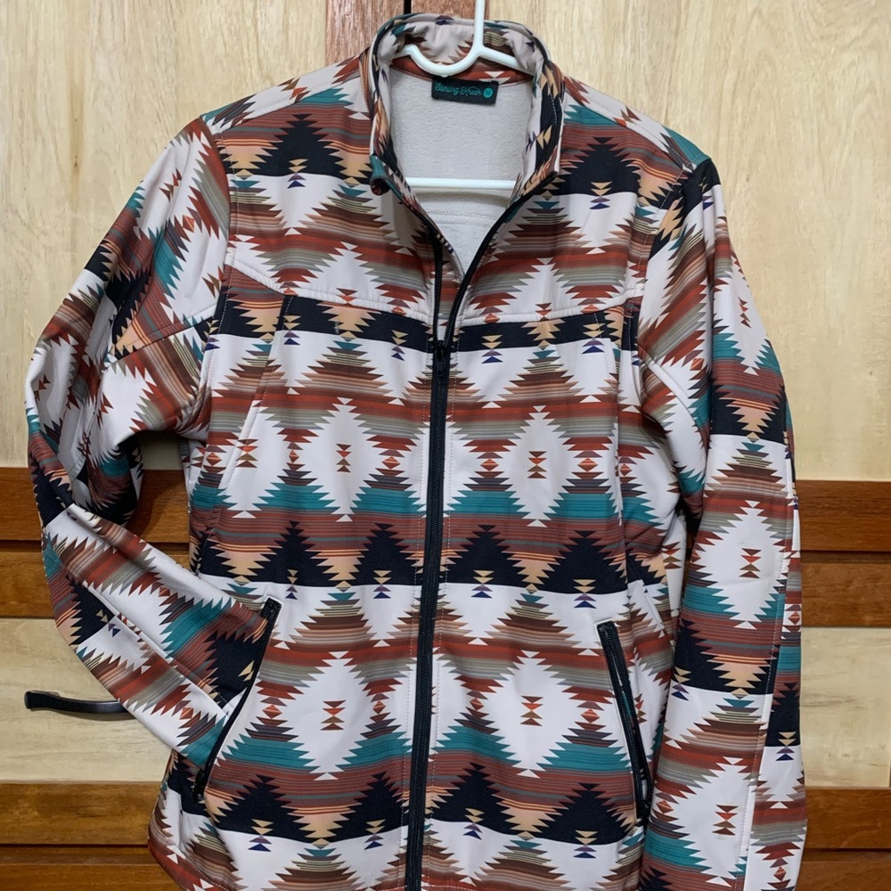 Geometric Patterned Jacket - Multicolor - image 1